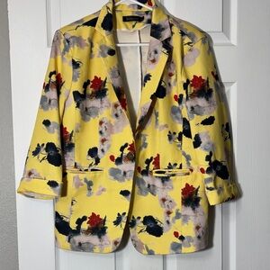 Women's Yellow Floral Blazer